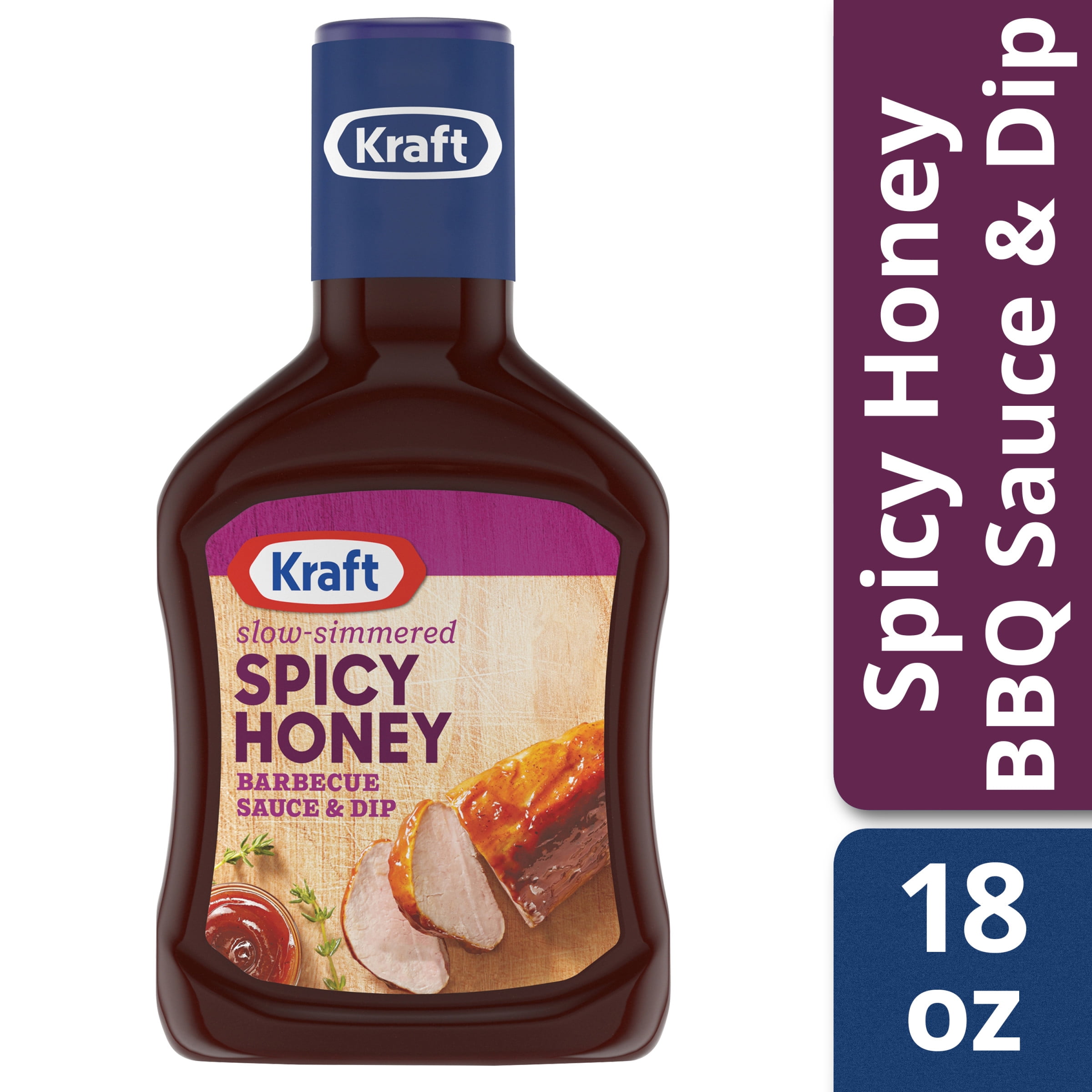 Kraft SlowSimmered Spicy Honey Barbecue Sauce and Dip, 18 oz Bottle