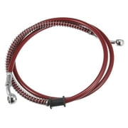 51.18" Length 10mm ID Motorcycle Hydraulic Brake Line Oil Hose Pipe Stainless Steel Braided Cable for ATV Motocross Red