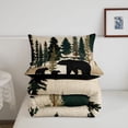 thumbnail image 5 of Manfei Wooded Pine Grove Full Size Comforter Sets,Vintage Family Bear Bedding Comforter Set,Green,Black Reversible,3 Pieces,1 Comforter and 2 Pillowcases, 5 of 7