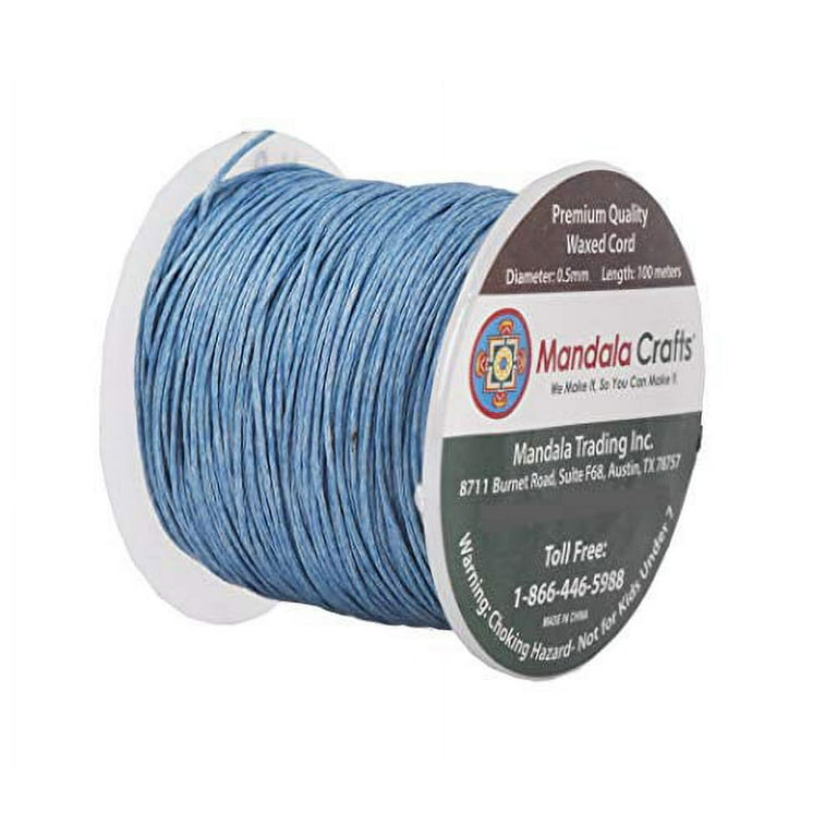4139 Mandala Crafts Blue 05Mm Waxed Cord For Jewelry Making - 109 Yds Blue  Waxed Cotton Cord For Jewelry String Bracelet Cord Wax Cor