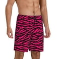 thumbnail image 6 of Mens Pajama Shorts, Black red pink bright zebra print Sleep Shorts Men Pajama Bottoms Lounge PJ Shorts with Pockets, 6 of 6