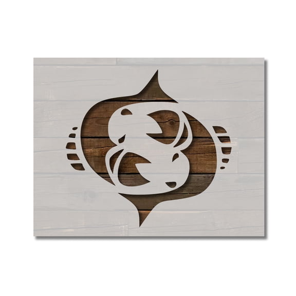 Pisces Stencil Zodiac Astrology Sign Symbol Template Reusable 8.5 x 11 for Painting on Walls, Wood, Etc. By Stencilville