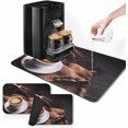 thumbnail image 1 of Coffee Mat for Countertops, Coffee Brown Cafe Retro Vintage Dish Drying Mat 2 Pcs for Kitchen Coffee Bar Accessories, Fit Under Coffee Maker Espresso Machine Dish Rack Hide Stain Rubber Backed 12x19in, 1 of 6