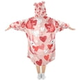 thumbnail image 2 of FORMRS Wearable Blanket Hoodie with Sleeves for Kids Cozy Flannel Sweatshirt, Bunnies and Hearts, 2 of 7