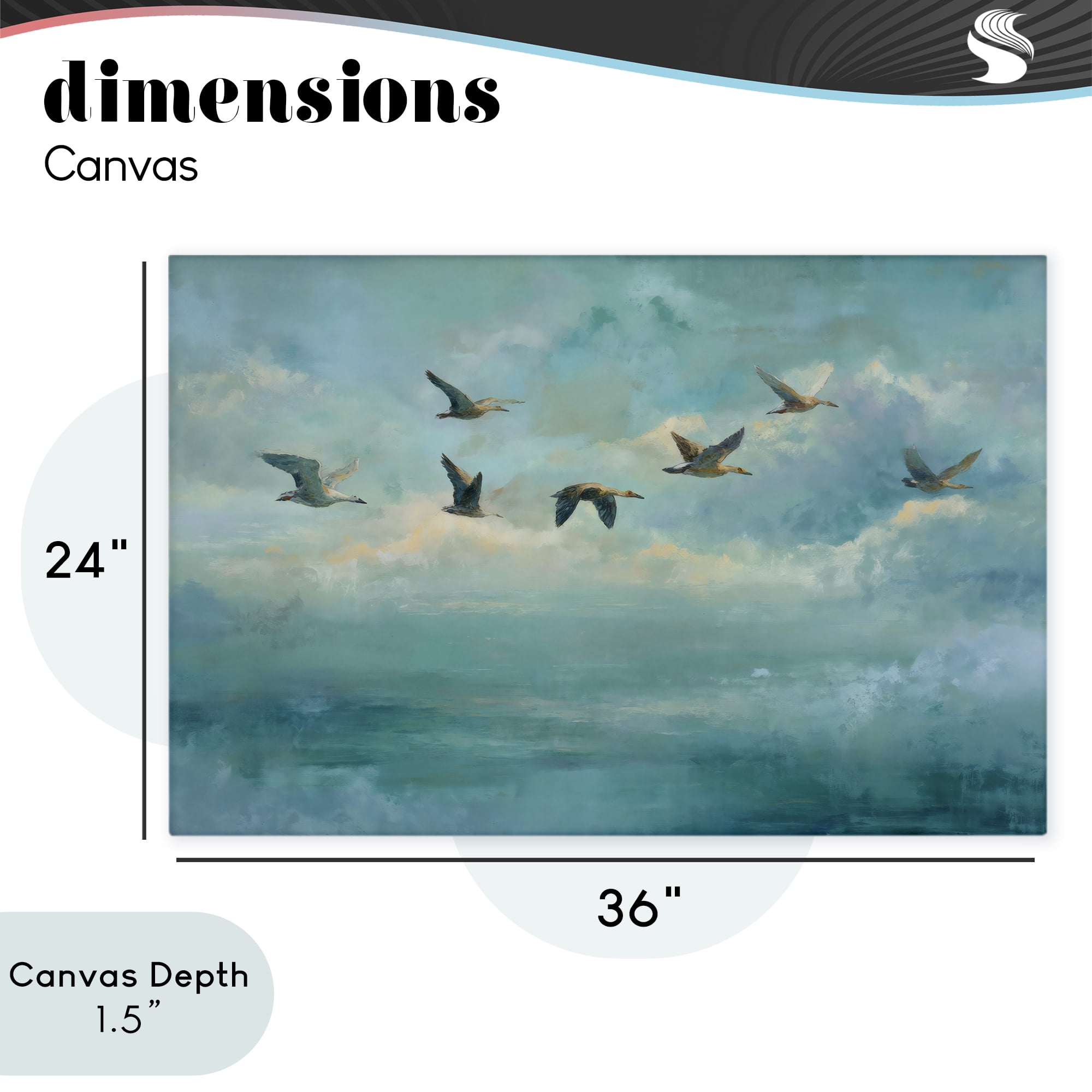 Stupell Industries Blue Skies Geese Canvas Wall Art, design by Petal Prints Design