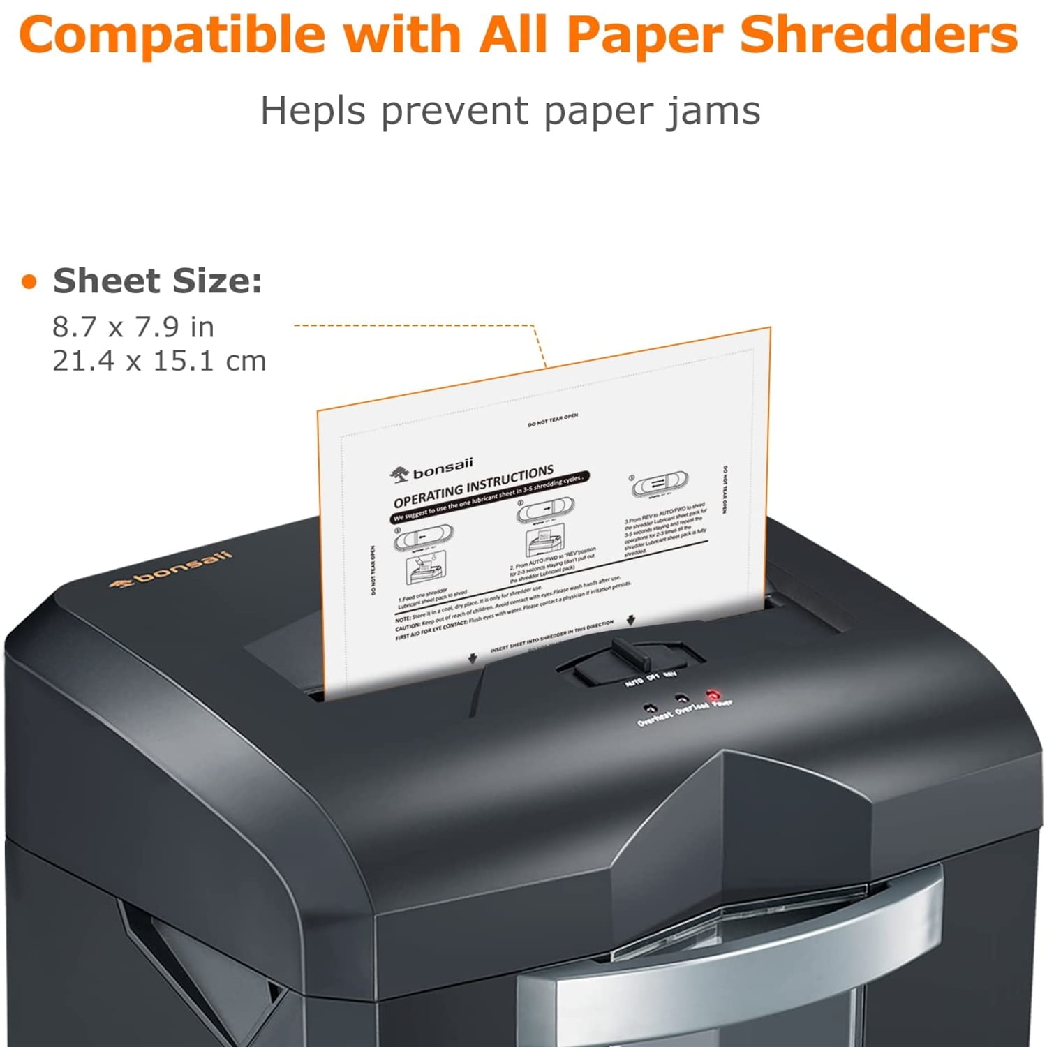 Bonsaii Paper Shredder Lubricating Sheets, 24-Pack, Cleaner for Shredding,  8.7 x 7.9 inch/Piece - Walmart.com