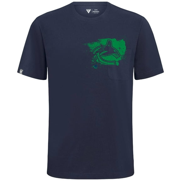 Men's Levelwear  Navy Vancouver Canucks  Focal Blasted T-Shirt