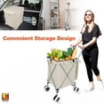 thumbnail image 6 of Wellmax WM99100 Series Folding Shopping Cart with Wheels, Grocery Cart with Removable Canvas with Cover, Lightweight Utility Cart for Groceries and Laundry - Holds up to 120 lbs White, 6 of 7
