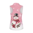 thumbnail image 6 of Yuyamidu Cute Snowman Women's Sleeveless Golf Shirts Athletic Tennis Shirts Pink Christmas Workout Shirts Golf Clothes Activewear Size S, 6 of 8