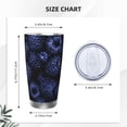 thumbnail image 4 of Lsque Blue-Purple Raspberries Pattern 20oz Car Cup with Lid and Straw, Insulated Coffee Cup with Straw Topper, Spill Proof Travel Coffee Mug, Stainless Steel Tumble-Straw Three-piece Set, 4 of 8
