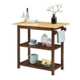 thumbnail image 4 of Convenience Concepts Designs2Go 3 Tier Butcher Block Kitchen Prep Island with Drawer, Mahogany/Butcher Block, 4 of 11