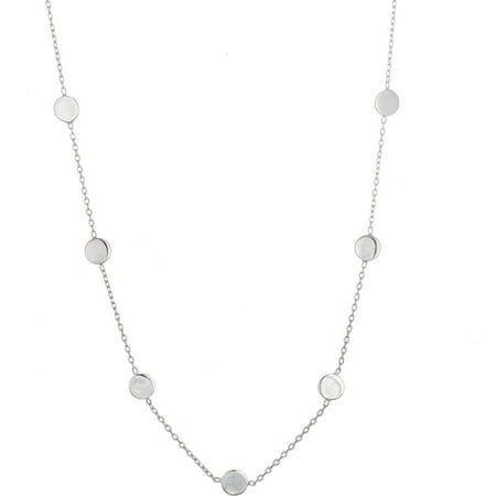 Lesa Michele Station Circle Cable Necklace in Sterling Silver