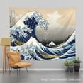 thumbnail image 1 of Papel pintado para pared de estilo nórdico, digno de Instagram, con motivo de ondas, 100 x 70 cm, tejido de terciopelo grueso, combinado con una lámpara Starlight de 3 m., 1 of 3