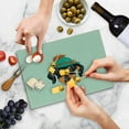 thumbnail image 5 of Dachshund Cutting Board, Hipster Pure Breed Dog Silhouette in a Green Tyrolean Hat Dachshund Puppy, Decorative Tempered Glass Cutting and Serving Board, Small Size, Multicolor, by Ambesonne, 5 of 5