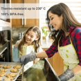thumbnail image 4 of Silicone Oven Gloves, Heat Resistant Barbecue Gloves 1 Pair and 2 Pot Holders, Perfect for Grill BBQ Kitchen Oven Cooking (Gray), 4 of 5