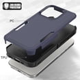 thumbnail image 3 of Defender Case for iPhone 16 Pro 6.3'' - Heavy Duty 1 in 1 Design Rugged Full Body Dustproof Shockproof Bumper Non-Slip Protective Cover,Blue,For iPhone 16 Pro, 3 of 10