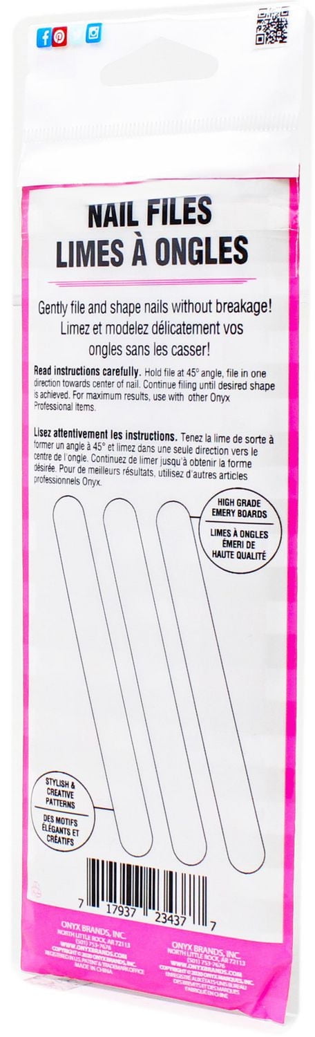 Onyx Professional 3PK 7" Nail Files, Nail File 3pk