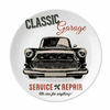 Black Classic Cars Repair Pattern Plate Decorative Porcelain Salver Tableware Dinner Dish