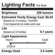 Great Value Dimmable R14 LED Directional Floodlight, 3.5W (25W Equivalent) E17 Base, Soft White 2 PK