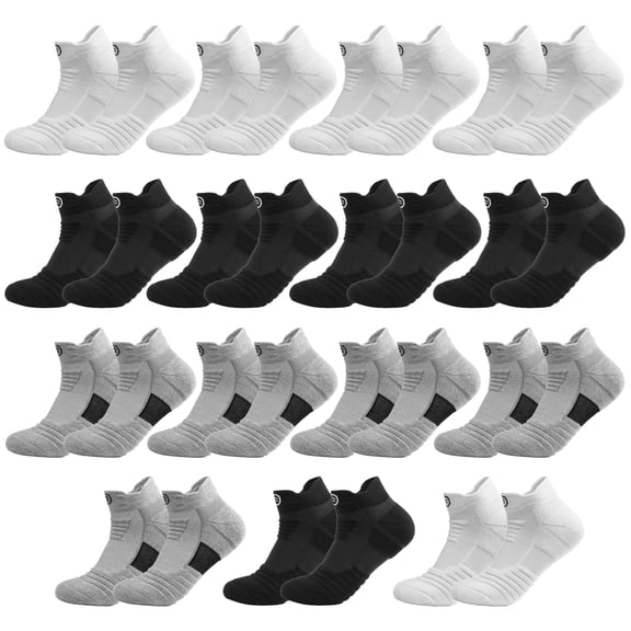 CHAOJISHE 15 PACKS Mens Socks Low Cut Cushioned Breathable Athletic Socks Mens Ankle Running Socks Moisture Wicking Sport Socks Basketball socks Size 10-13