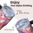 thumbnail image 4 of Cat 20oz Stainless Steel Tumbler with Handle and Straw – Insulated Travel Cup with Sliding Lid, 360° Full Wrap Printed Mug for Home, Outdoor & Sports Use, Kitty, 4 of 6