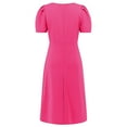 thumbnail image 4 of ZHUGeLI Summer Dresses for Women Women's Fashion Casual Solid Color Short Sleeve Round-Neck Dress Belted Ruffle Hem A-Line Flowy Midi Dresses, 4 of 9