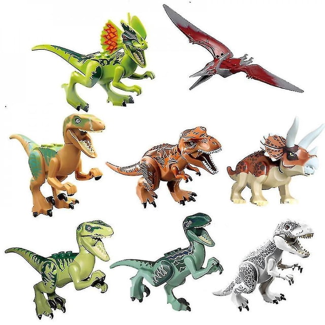 Bloques de construcción Jurassic World Dinosaur, 8 unidades, para niños