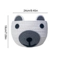 thumbnail image 3 of Cute Woven Rope Storage Basket for Nursery - Round Organizer with Bear Handles, Perfect for Toys, Blankets, Cosmetics & Small Items - Adorable Gift Basket White, 3 of 6