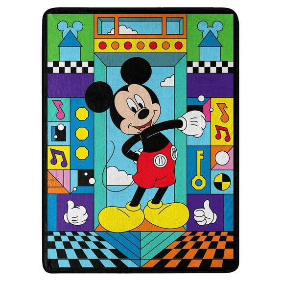 Northwest Mickey Mouse Micro Raschel Throw Blanket, 46" x 60", Funhouse Games