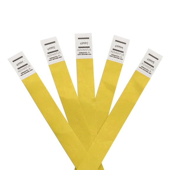 Advantus Tyvek Wristbands Yellow, Pack of 500