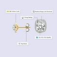 thumbnail image 2 of Diamond Stud Earring | 2 Carat IGI Certified Radiant Shape Lab Grown Diamond Stud | 18K in Yellow Gold | Solice Lab Diamond Halo Stud Earrings | Prong Setting | FG-VS1-VS2 Quality | Friendly Diamonds, 2 of 5