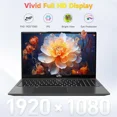 thumbnail image 2 of 15.6'' FHD IPS Business Laptop, 32GB RAM 1TB SSD, 12th Gen Intel Core i3-1215U (6-Cores Up to 4.4GHz Beat i5-1135G7), Win 11, Type-C 65W PD Fast Charger, Fingerprint Backlit Keyboard Wi-Fi 6 Gray, 2 of 7