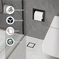 thumbnail image 2 of Recessed Toilet Paper Holder, Matte Black Toilet Paper Holder Built-in, Stainless Steel Recessed Tissue Paper Roll Holder, in Wall, 2 of 9