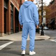 thumbnail image 6 of Trgacdwlo Sweatsuits for Men 2 Piece Tracksuit Solid Color Oversized Sweatshirt Jogger Sweatpants Set Fall Winter Tracksuit Mens Sweatsuit Blue XL, 6 of 10