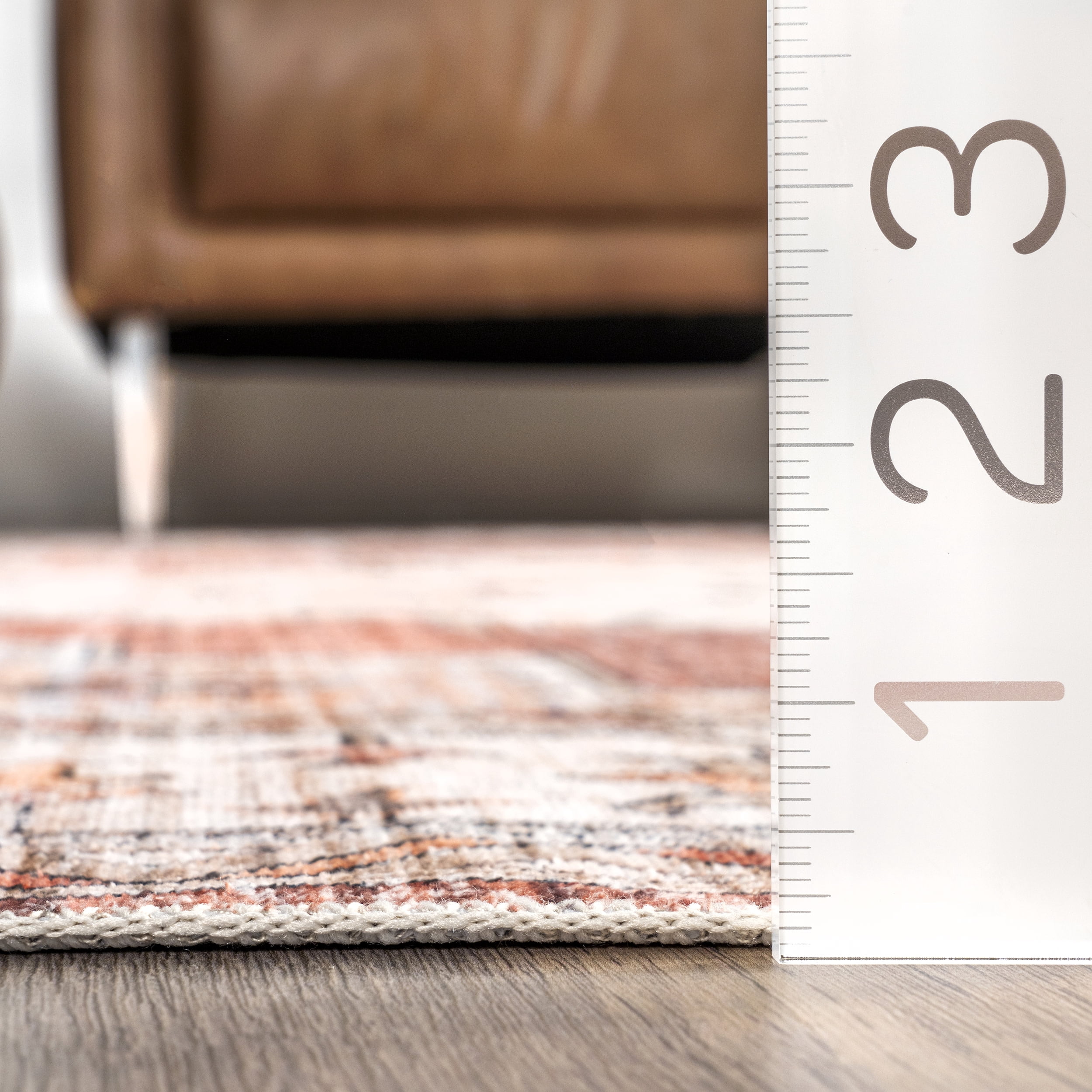 nuLOOM Dania Machine Washable Medallion Area Rug, 8' x 10', Rust
