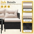 thumbnail image 5 of Homall Outdoor Rattan Sofa,L-Shaped Lounge Chair with Table,Black Rattan and Beige Cushion, 5 of 7