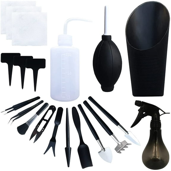 Benvo Mini Garden Hand Transplanting Tool Set with Stainless Steel Tools (20 Pieces)