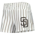 thumbnail image 2 of Women's Concepts Sport White San Diego Padres Reel Pinstripe Sleep Shorts, 2 of 3