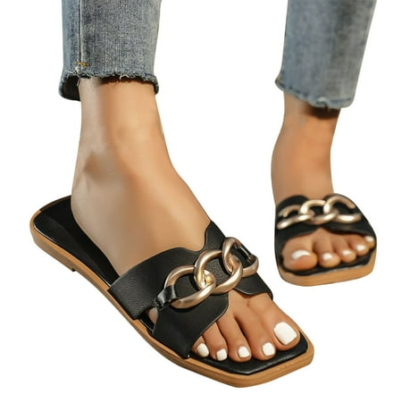 

Tawop Summer Shoes for Women Slippers Sandals Flats Slippers for Women Outdoor