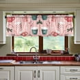 thumbnail image 3 of Yayeee Kitchen Curtains Tier Set of 2 Light Filtering 57"x24" Over Sink Window Panels, Pink Christmas Cups, 3 of 7