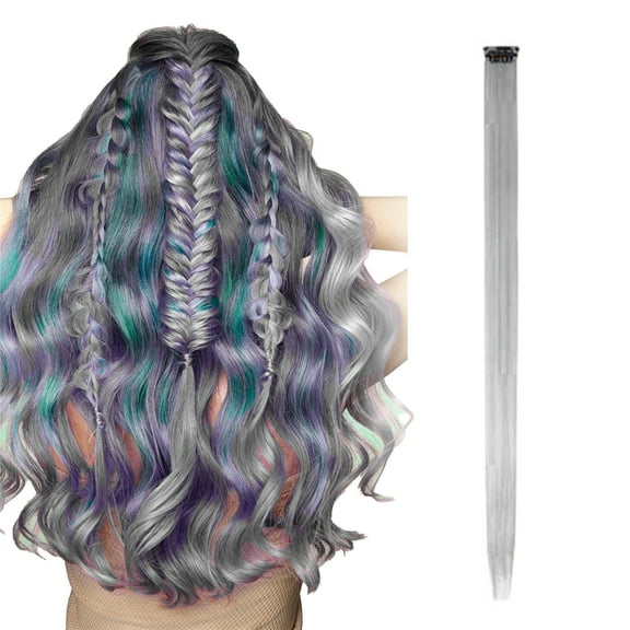 Bradem Wig Hair Extensions Colored Multi-Color Party - Synthetic Clip-In Highlights, Stylish Party Wig Accessories