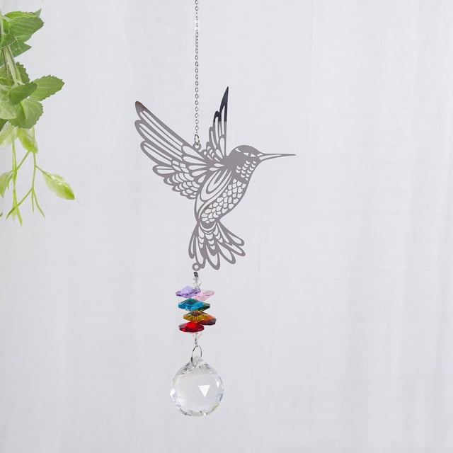 Transparent Hummingbird Crystal Pendant For Outdoor Garden Decoration