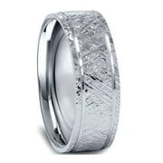 Pompeii 950 Platinum Mens 7mm Flat Brushed Wedding Band (,)