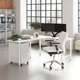 thumbnail image 2 of Hustle 60W x 30D L Shaped Computer Desk with Drawers in White - Engineered Wood, 2 of 8