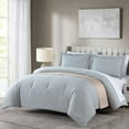 thumbnail image 6 of Chezmoi Collection Solid Silver Gray Cotton Comforter Set Queen Size, 3-Piece Luxury Soft Breathable Smooth Cooling 250TC Cotton Twill Lightweight Bedding Comforter for All Season, 6 of 10