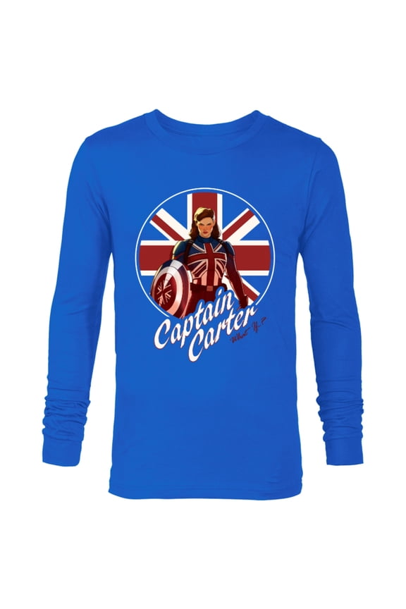 WHAT IF? Captain Carter Super Hero - Long Sleeve T-Shirt for Men Customized-Royal