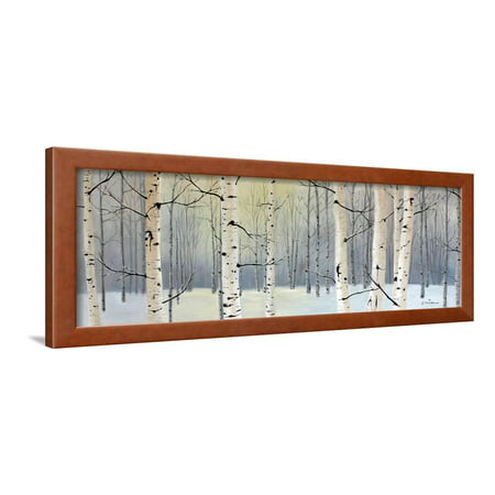 Winter Birch Forest Snow Tree Landscape Painting Framed Print Wall Art By Julie (Best Birch Trees For Landscaping)