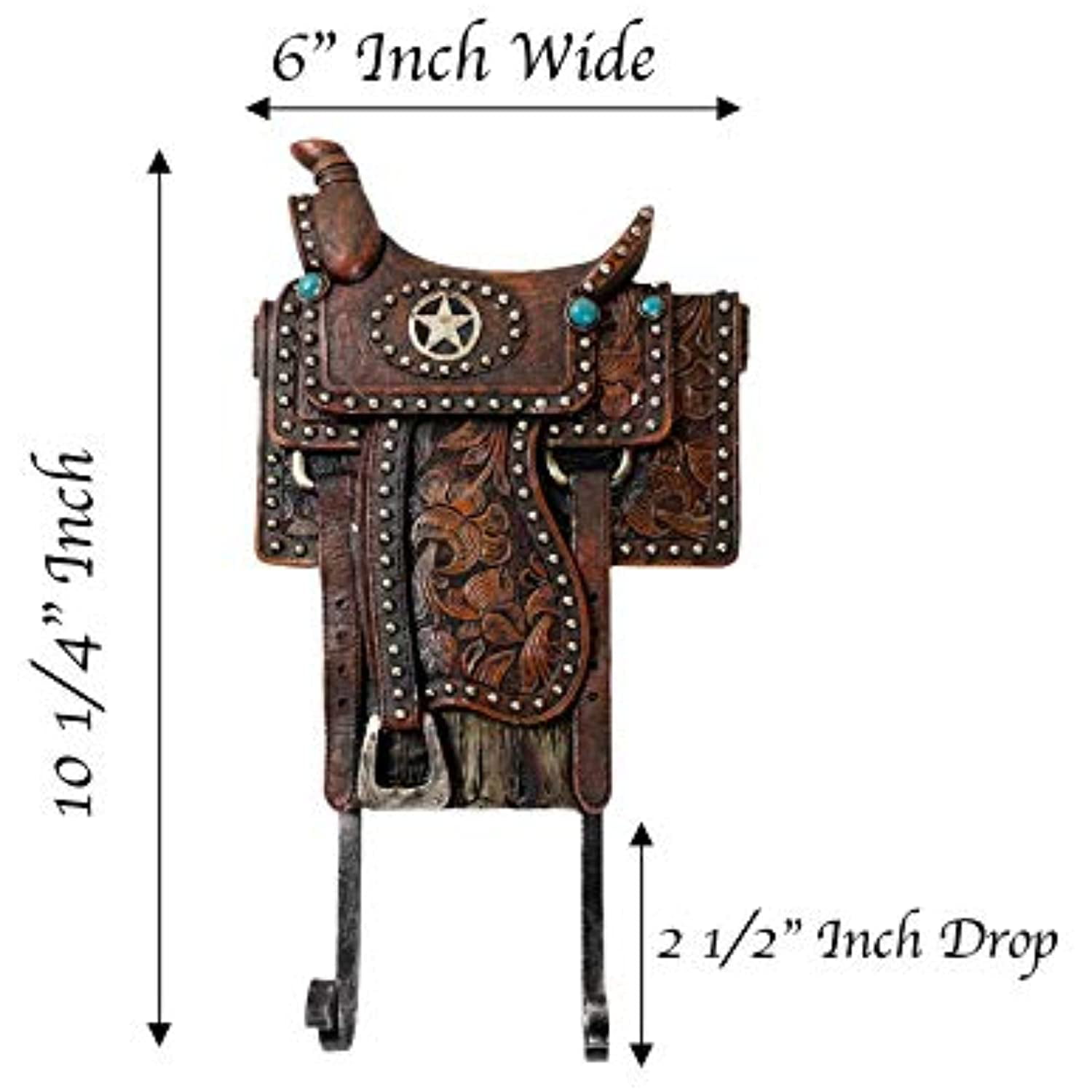Saddle Stand Key Rack Wall Hooks Coat Hanger Cast Iron Western Antique Style 