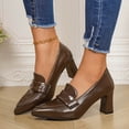 thumbnail image 2 of KEGIRLOM Women's Casual Versatile Plus-Size Shoes Spring/Summer Style Trendy Comfortable Pointed-Toe High-Heeled On Heeled Fashion Shoes Brown 6.5, 2 of 9