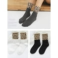 thumbnail image 5 of YooGuoGuo Novelty Leopard Print Crew Socks Animal Pattern Dress Socks For Women 3 pack, 5 of 7